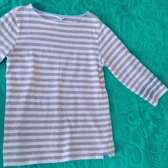 Crown and Ivy striped half-long sleeve shirt - Picture 1 of 3